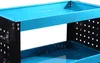 A close-up view of a two-tiered blue and black rolling tool cart. Produktbild-Vorschau