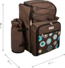 Picknickrucksack für 4 Personen – braun blau - Braun mit Produktbild-Vorschau 5