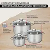 Batterie de cuisine avec 3 poêles 20/24/28 cm et 3 faitouts Voir les images du produit 6