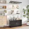 INONEFT Glasvitrine mit LED und 2 Türen, Vitrinenschrank Produktbild-Vorschau 3