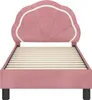 vidaXL Kinderbettgestell mit Kopfteil Rosa 70 x 140 cm Samt Produktbild-Vorschau 5