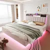 Merax gestoffeerd bed 160x200 cm met LED-verlichting en Productafbeelding-voorbeeld 1