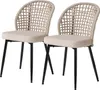 home24 Esszimmerstuhl 2er-Set - Samt / Stahl - Beige / Produktbild-Vorschau 1