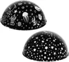 Two dome-shaped projectors with black bases and white patterns. Voir les images du produit