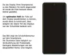 A smartphone with a protective film outline shown next to descriptive text. Produktbild-Vorschau