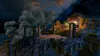 A dark, atmospheric scene depicting an ancient Egyptian-style temple with large statues and columns, shrouded in smoke or mist. Produktbild-Vorschau
