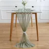 Runner da tavola in chiffon verde salvia tessuto tulle Anteprima dell’immagine prodotto 2
