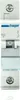 A close-up, front-facing view of a white electrical circuit breaker with blue branding. Produktbild-Vorschau