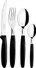 A set of cutlery including a knife, fork, and two spoons, displayed against a white background. Anteprima dell’immagine prodotto