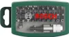 A set of Bosch screwdriver bits in a green and clear plastic case. Podgląd zdjęcia produktu