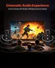 A family is watching a movie on a large TV, with speakers on either side, illustrating a cinematic audio experience. Produktbild-Vorschau