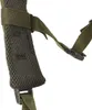 A close-up view of a green backpack strap with mesh padding and a buckle. Voir les images du produit