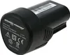 A black battery pack for a tool, with labels and markings. Produktbild-Vorschau