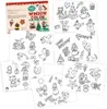 A collage of coloring pages for window color paints, featuring various seasonal and celebratory themes. Produktbild-Vorschau