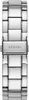 A close-up, top-down view of a silver watch band with the Guess logo visible on the clasp. Podgląd zdjęcia produktu