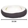 Katzenbett rund 55cm grau weiß kuschelig weich Plüsch Produktbild-Vorschau 3