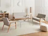 BELIANI Sessel Grau u. Hellbraun aus Stoff mit Holz Produktbild-Vorschau 4