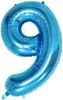 Ballon en plastique nombre 9, environ 100 cm, bleu Voir les images du produit 2