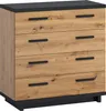 A chest of drawers with a wood-grain finish and black top and base. Anteprima dell’immagine prodotto