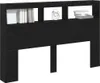 vidaXL Testata LED con ripiani look rovere nero 160x17x102 Anteprima dell’immagine prodotto 3
