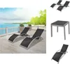 vidaXL Sonnenliegen mit Tisch Aluminium Schwarz -  Produktbild-Vorschau 1