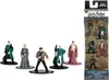 A collection of Harry Potter nano-metal figures displayed in their packaging, with some figures arranged in front of the packaging. Produktbild-Vorschau