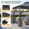 Sekey Pavillon 3×3 m Gartenpavillon Wasserdicht Doppeldach Produktbild-Vorschau 3