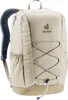A studio shot of a beige Deuter backpack. Voir les images du produit