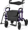 COSTWAY 2in1 rollator e sedia a rotelle pieghevole con Anteprima dell’immagine prodotto 1