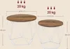 Runde Couchtische, 2Er Set Beistelltische, Moderner Stil, Produktbild-Vorschau 3