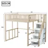 Cama alta de 140 x 200 cm con escalera con espacio de Vista previa de la imagen del producto 15