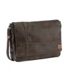 A brown messenger bag is shown against a white background. Produktbild-Vorschau