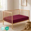 Buymax Baby Spannbettlaken 60x120 cm Bordeaux, Jersey 100% Produktbild-Vorschau 2