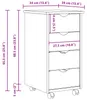 vidaXL Mobiletto portaoggetti su ruote, 34 x 39 x 65,5 cm, Anteprima dell’immagine prodotto 8