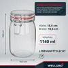 WELLGRO Einmachgläser mit Bügelverschluss rund 1140ml - Produktbild-Vorschau 2