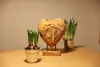 BURI Teak Herz Skulptur auf Ständer massiv - 30 cm Tisch Produktbild-Vorschau 2