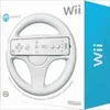 The image shows the retail packaging of a white Nintendo Wii steering wheel accessory. Produktbild-Vorschau