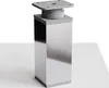 A single, modern furniture leg with a chrome finish and adjustable height mechanism, shown on a light gray surface against a white background. Produktbild-Vorschau