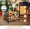 COSTWAY Étagère à bois de cheminée en métal pouvant Voir les images du produit 3