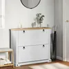 vidaXL Scarpiera  Bianca 99 x 32 x 85 cm Legno massiccio di Anteprima dell’immagine prodotto 3