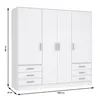 JONA Armoire 4 portes gris clair / blanc Voir les images du produit 4
