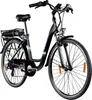 A black electric bicycle is shown against a white background. Produktbild-Vorschau
