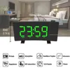 A digital alarm clock with a projected time is shown in a bedroom setting, with feature icons below. Produktbild-Vorschau