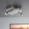A ceiling light fixture with multiple adjustable spotlights is mounted on a dark gray ceiling. Náhled obrázku produktu