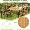 COSTWAY Gartentisch Holz, 100 cm runder Holztisch aus Produktbild-Vorschau 5