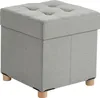 Taboret Relaxdays z schowkiem, tapicerowany, wys. x szer. x Podgląd zdjęcia produktu 1