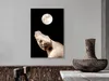 Vlies Leinwandbild - Moon and Statue (1 Part) Vertical Produktbild-Vorschau 2