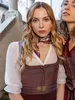 Dirndlbluse Schierling Puffarm ecru 34 Produktbild-Vorschau 2