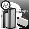 A hand mixer is shown in a studio shot with graphic overlays highlighting its features. Produktbild-Vorschau