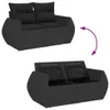 CLORIS 6-tlg. Garten-Sofagarnitur mit Kissen Schwarz Poly Produktbild-Vorschau 8